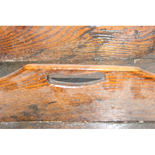 301 - An antique oak cutlery tray