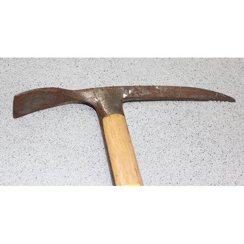 715 - Vintage Austrian made ice axe with hickory shaft