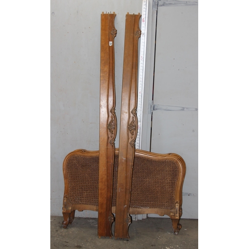 180 - Highly carved antique day bed with bergere supports, currently deconstructed