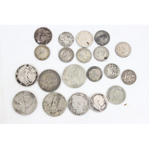 1218 - Qty of assorted world and British silver coins, all with silver content, approx 54.86g gross