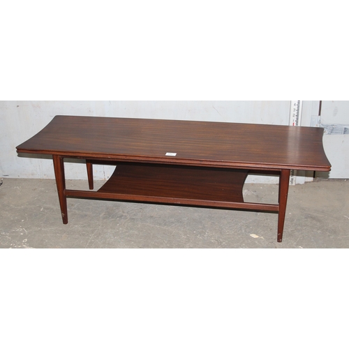 10C - A retro G-Plan style coffee table with under-tier, seemingly unmarked