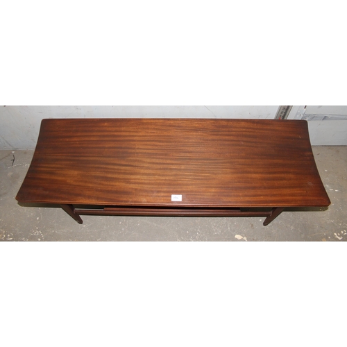 10C - A retro G-Plan style coffee table with under-tier, seemingly unmarked