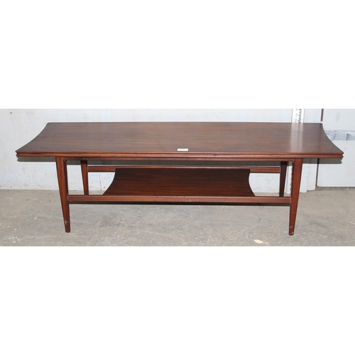 10C - A retro G-Plan style coffee table with under-tier, seemingly unmarked