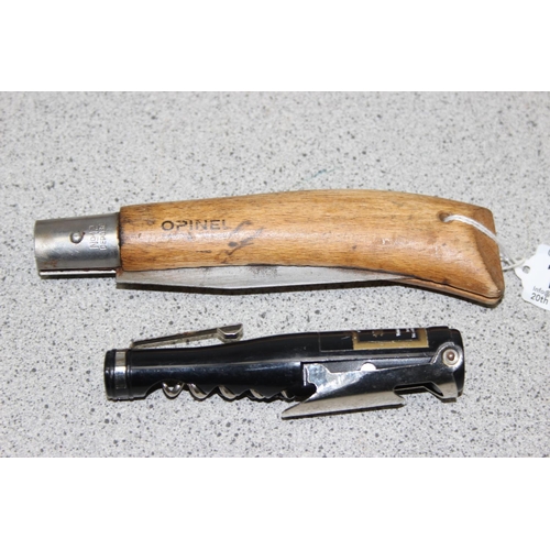 1439 - Large Opinel folding saw & a German Riesling advertising bottle opener