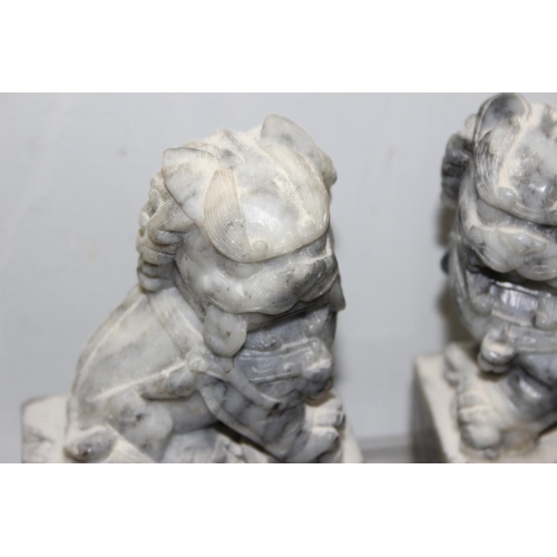 1809 - A pair of Chinese Dog of Fo carved soapstone bookends