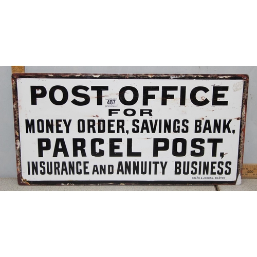 487 - A reproduction Post Office enamel sign