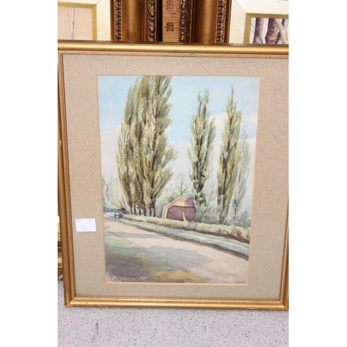 492 - 2 Victorian watercolours of silver birch trees, both signed Burgess Ramsden & one other antique wate... 