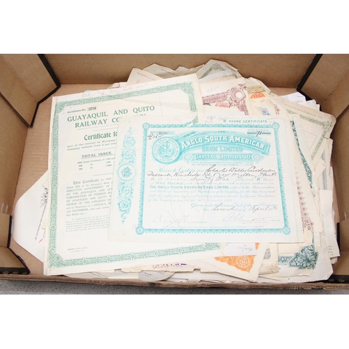 557 - Qty of antique & later share certificates