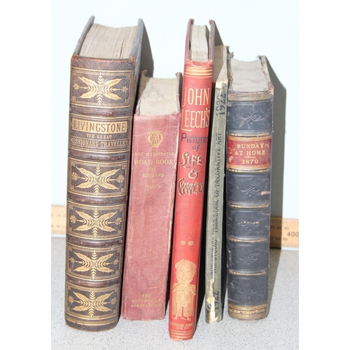 564 - 5 assorted vintage antique and later books to inc The Life & Explorations of Dr Livingstone in impre... 