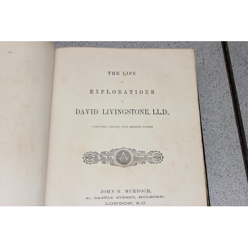 564 - 5 assorted vintage antique and later books to inc The Life & Explorations of Dr Livingstone in impre... 