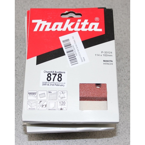 878 - Qty of Makita palm sander sheets, 11 packs