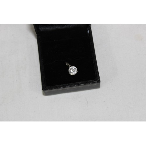 1141 - Jewellery (2) - a 9ct white gold mounted solitaire white stone pendant, approx 0.71g gross and a mod... 