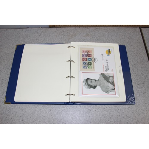 568 - Album of signed FDC stamps, Autographed Editions, mainly 90s celebrities to inc Lord Litchfield. Mic... 