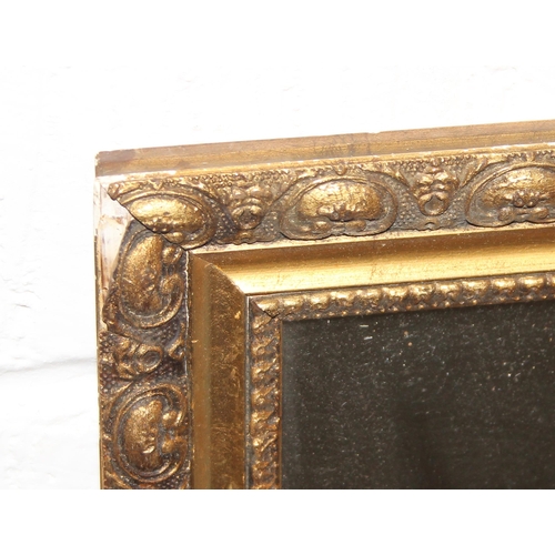 458 - Gilt framed hall mirror & an oval oak framed mirror