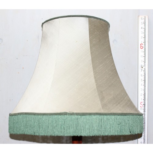 239 - Mahogany art deco standard lamp with period green shade