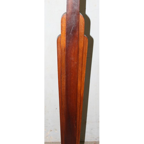 239 - Mahogany art deco standard lamp with period green shade