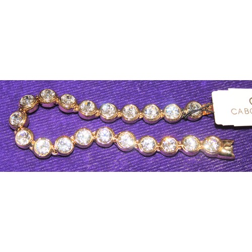 1171 - Approx 200 Cabouchon gold plate and faux diamond bracelets