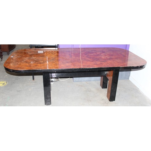 96a - Large burr walnut effect boardroom table, possibly Italian