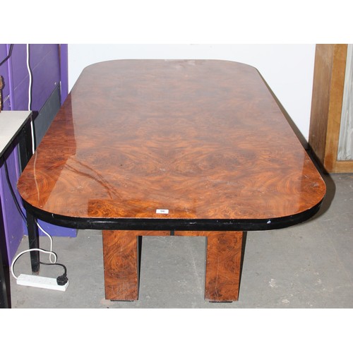 96a - Large burr walnut effect boardroom table, possibly Italian