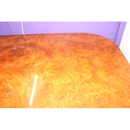 96a - Large burr walnut effect boardroom table, possibly Italian