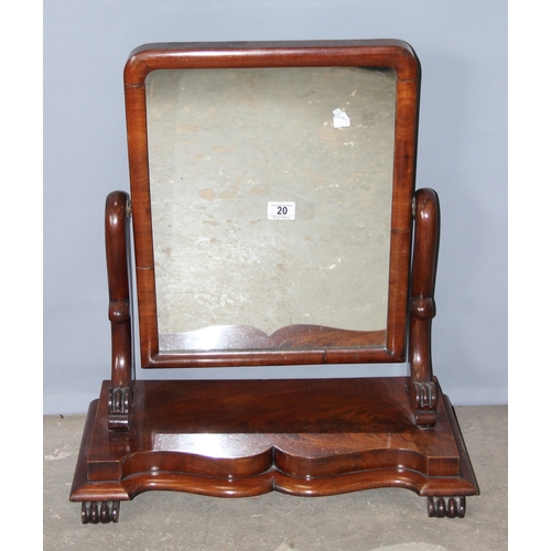 20 - An antique Victorian mahogany table top mirror