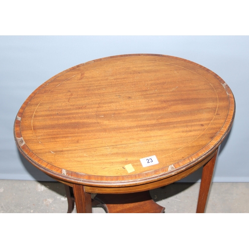 23 - An Edwardian oval side table, approx 60cm wide