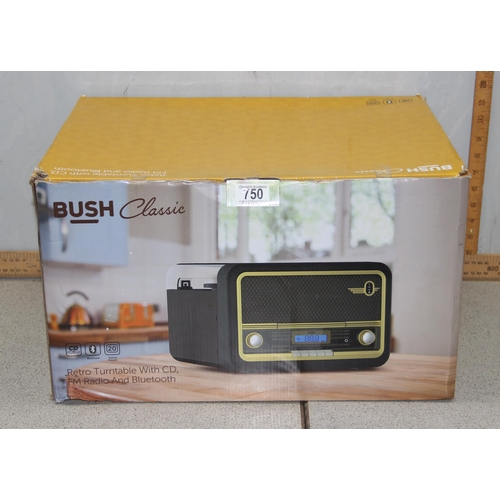 750 - Bush retro turntable with CD, FM radio & bluetooth