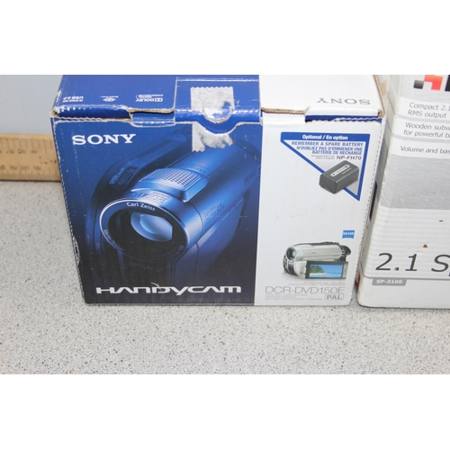 755 - Mixed lot of electronics to include Canon selphy CP510 compact printer & Sony handycam, all boxed