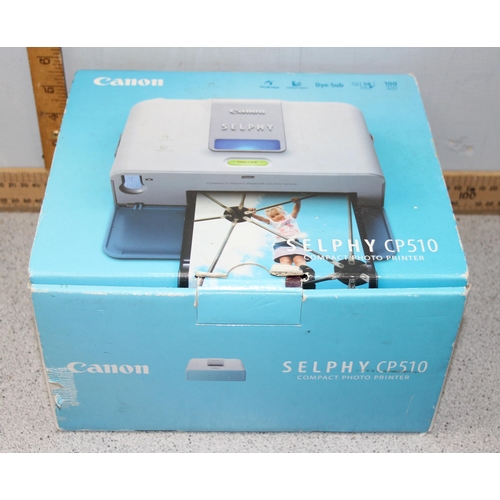 755 - Mixed lot of electronics to include Canon selphy CP510 compact printer & Sony handycam, all boxed