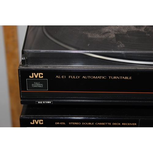 762 - JVC vintage stereo, turntable & JVC XL-E300 CD player