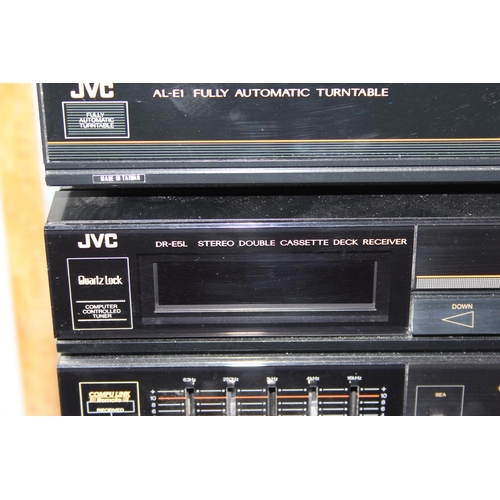 762 - JVC vintage stereo, turntable & JVC XL-E300 CD player