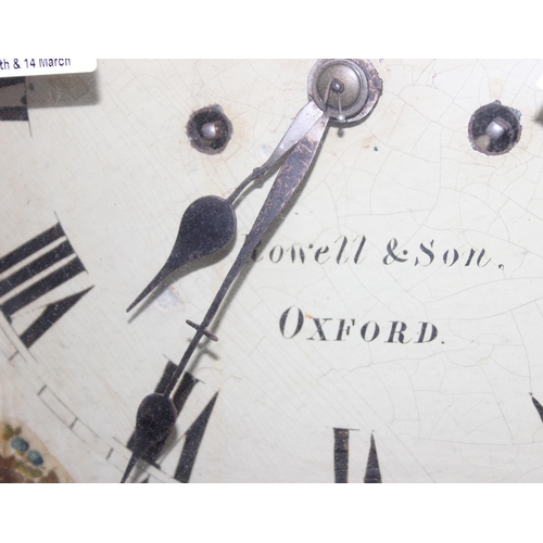 1305 - A 19th century longcase clock with painted dial by Rowell & Son of Oxford