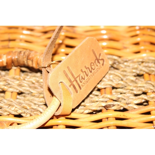 270 - Vintage Harrods wicker picnic basket