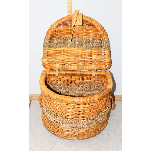 270 - Vintage Harrods wicker picnic basket