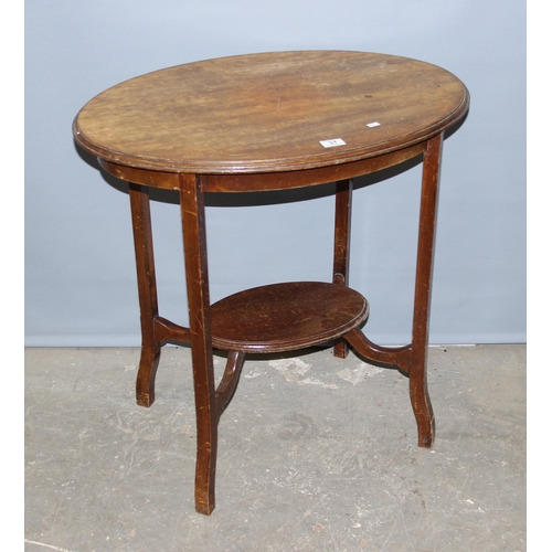 31 - Edwardian oval mahogany side table, approx 76cm wide