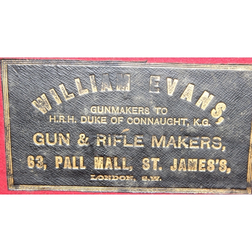 700 - 2 vintage shotgun cases, leather one with labels for William Evans of Pall Mall