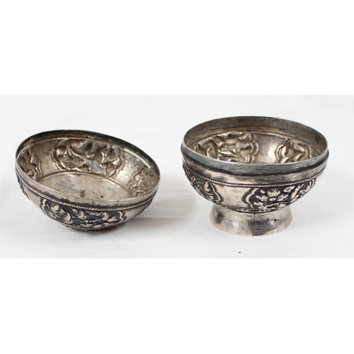 1027 - An early 20th century Danish silver napkin ring, approx 40.37g gross, an unmarked possibly Indian si... 