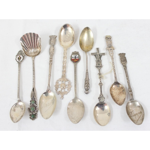 1035 - Qty of assorted silver spoons, mainly Continental, all XRF tested approx 80% silver, approx 91.62g g... 