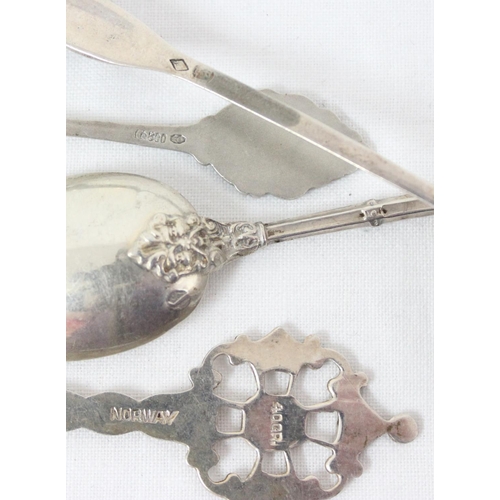 1035 - Qty of assorted silver spoons, mainly Continental, all XRF tested approx 80% silver, approx 91.62g g... 