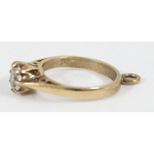 1116 - 3 miniature 9ct gold ring charms, approx 2.97g gross