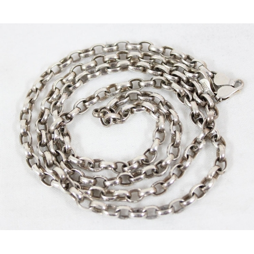 1131 - A long Italian 925 silver necklace, marked to clasp and XRF tested to confirm, approx 74cm long, app... 