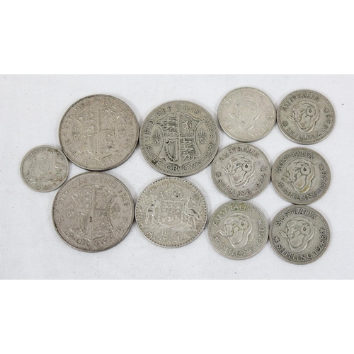 1215 - Qty of assorted British half silver and Australian silver coins, some in superb condition, approx 13... 