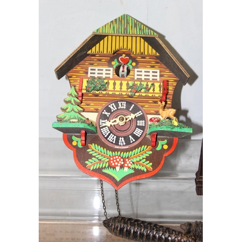 1310 - 3 vintage cuckoo clocks to inc one USSR by Majak