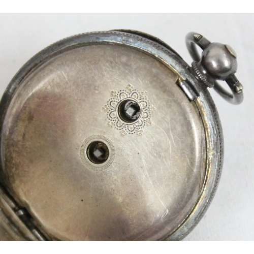 1320 - An antique 0.935 silver cased ladies fob watch