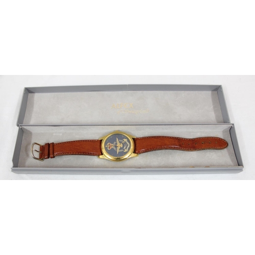 1324 - Alfex RAF designed wristwatch in gold plated case, original box