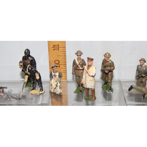 1511 - A large qty of assorted vintage painted lead soldiers, mainly Britains, mainly WW1 period dress