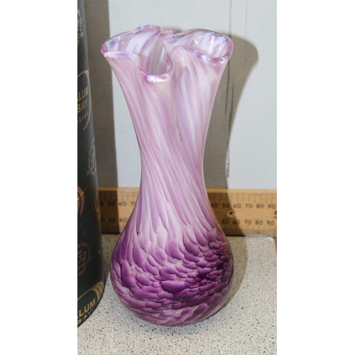 1603 - A large boxed Alum Bay blossom vase, a Caithness limited edition Citadel glass paperweight, Caithnes... 