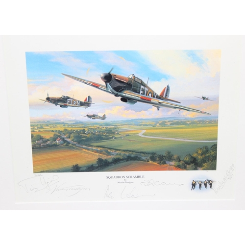 365 - Two framed and signed limited edition pictures of WW2 planes by Nicolas Trudgian and one other simil... 