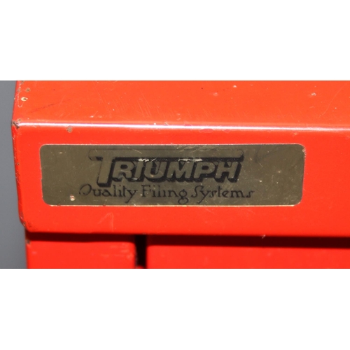 45 - A red 15 drawer Bisley style metal cabinet by Triumph