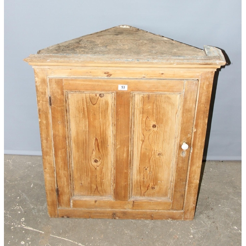 53 - A Victorian pine hanging wall cabinet, approx 80cm wide